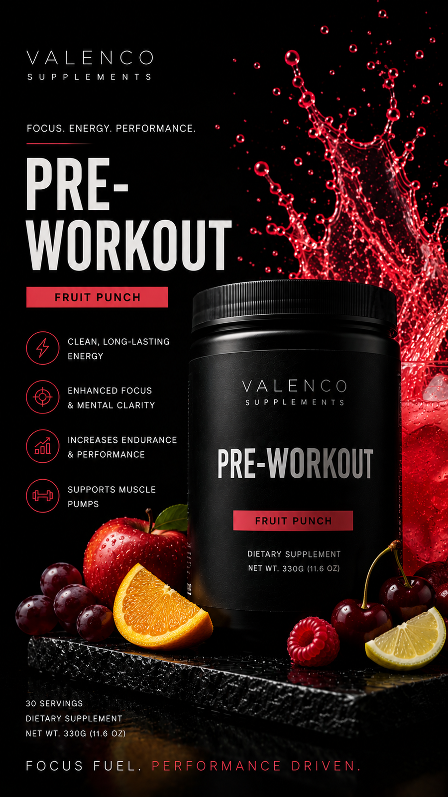 Valenco Preworkout, Fruit Punch